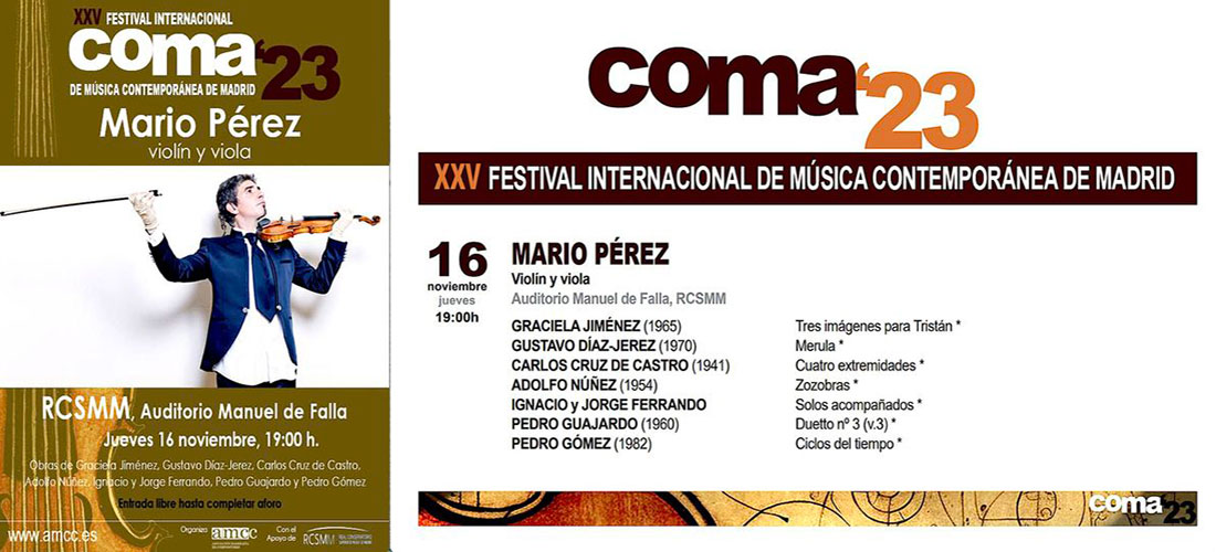 Mario Prez nos propone 7 estrenos en el Festival COMA 23