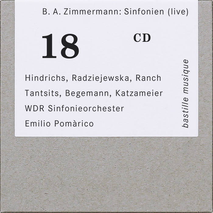 Novedades discográficas: «Bernd Alois Zimmermann: Sinfonien (live)» editado en Bastille Musique